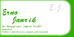 erno jamrik business card